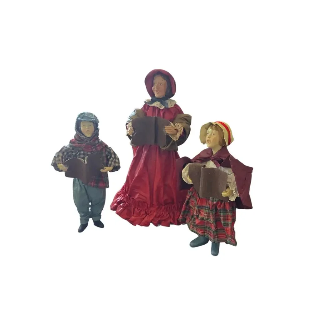 Vintage Paper Mache Christmas Carolers See Desc.